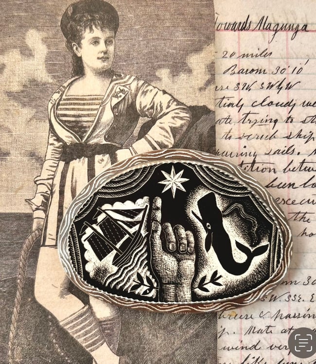 HAND AND STAR BROOCH 