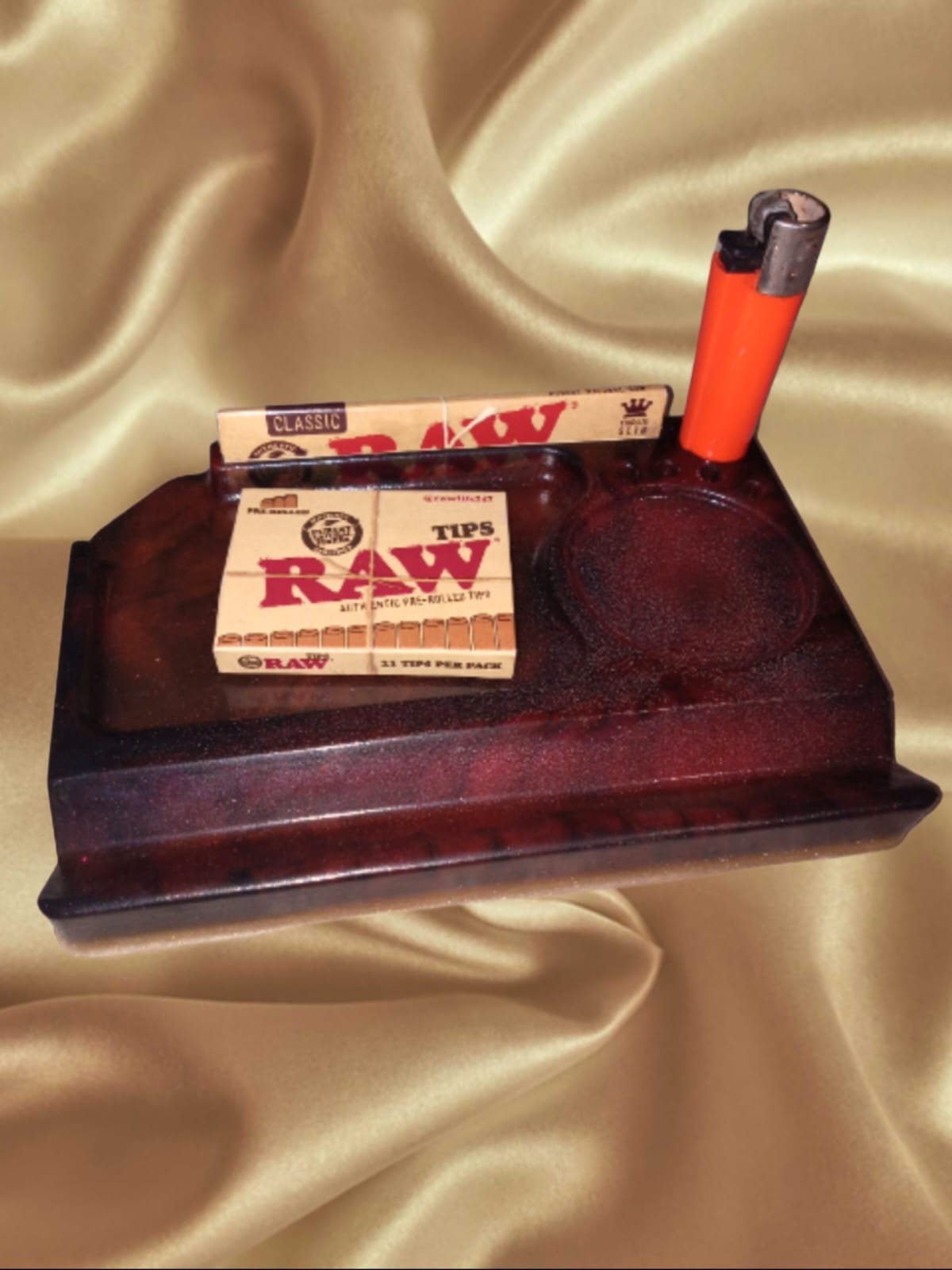 Red and black Rolling tray