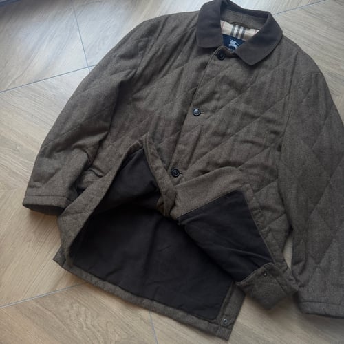 Image of Burberry Wool Button Up Trench Coat, Size XL