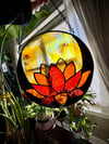 Lotus Flower Circular Panel - Orange