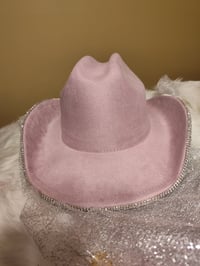 Image 3 of PEARLS & PINK WESTERN HAT