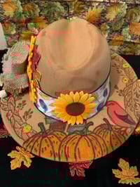 Image 5 of "Fall into His Blessings" Hand-Burned Narrow Brim Hat