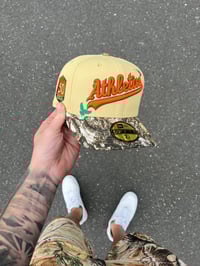 Image 2 of REAL TREE BRIM OAKLAND ATHLETICS CUSTOM FITTED CAP