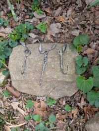Image 2 of Unique Hand Forged Leaf Finial Hook
