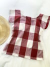 Ready Made Burgundy Gingham T Top with Free Postage 