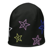 Image 4 of Mean Star Beanie (Black/Colors)