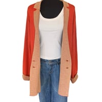 Image 4 of Nic + Zoe Orange Colorblock Knit Cardigan Blazer - Size XL 