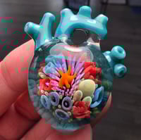 Image 2 of XLARGE "MY HEART BELONGS TO THE SEA" ANATOMICALLY CORRECT HEART PENDANT 33