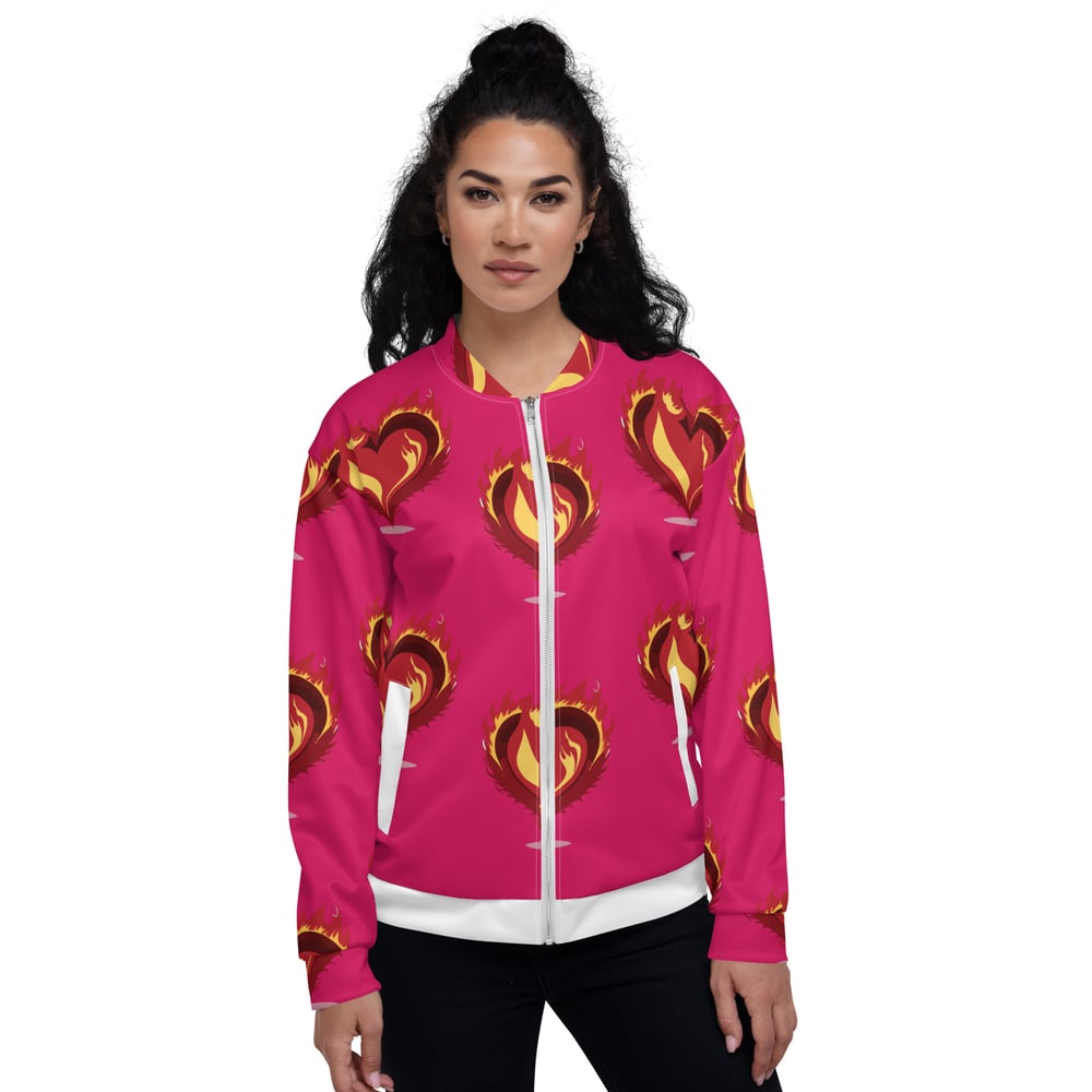 ZEN EXP - “Flaming Hearts” Women’s Bomber Jacket