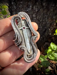 Image 3 of Large Sword Garnet Hybrid Sterling Silver