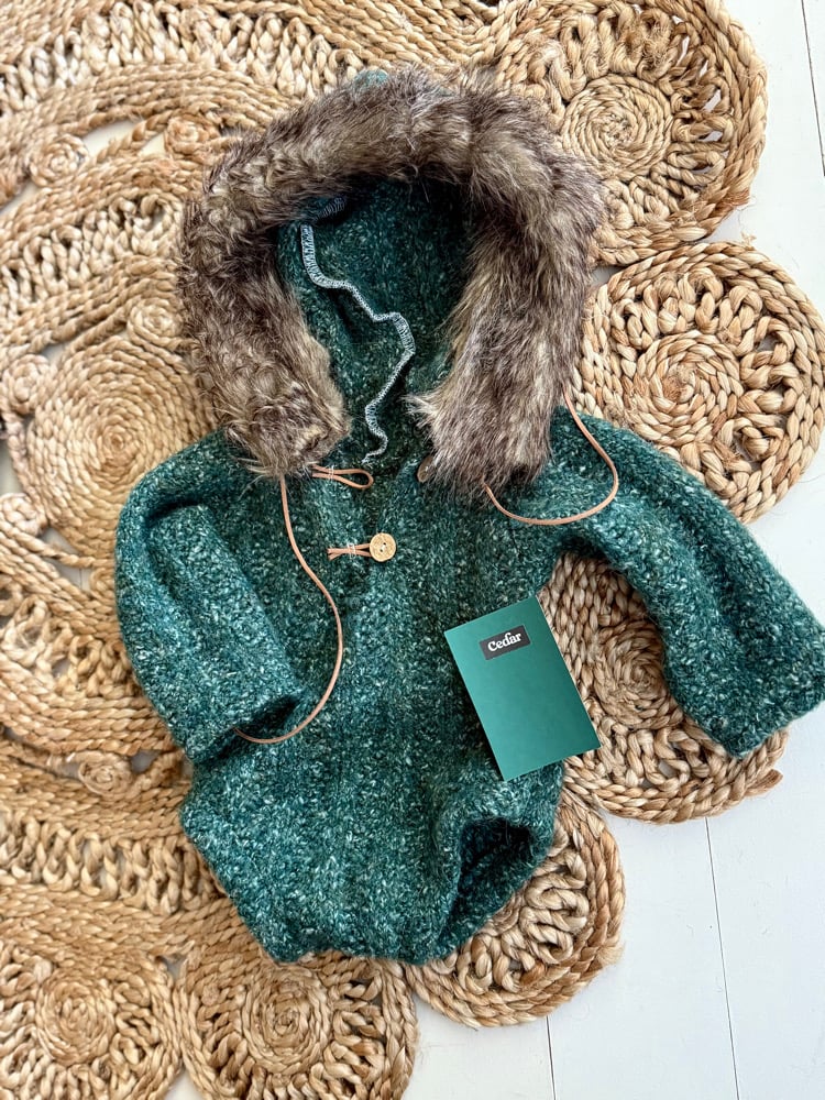 Image of Green fur hoodie