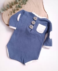 Image 2 of Baby Boy bodysuit for Sitter Photoshoots |Liam | 9-12 months | blue jeans