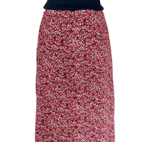 Image 3 of Silk Crinkle Floral Print Midi Skirt - Size 14 Petite - 90s Style
