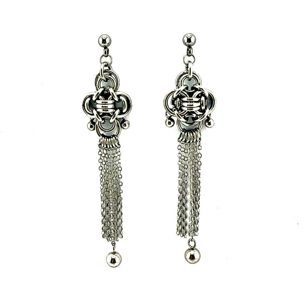 Image of Silver Luck Chain Earrings