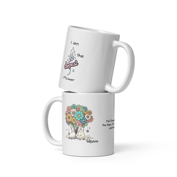 Image of I’m the dopest flower White glossy mug