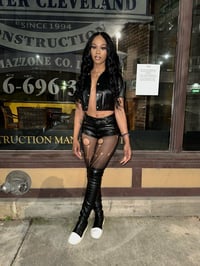 Image 3 of PU Leather Button Up Top 