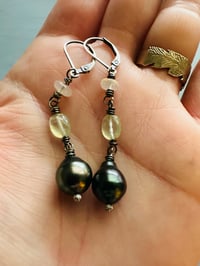 Image 17 of Tahitian pearl and opal earrings