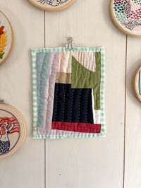 Image 1 of Navy Blue - hand sewn wall quilt 
