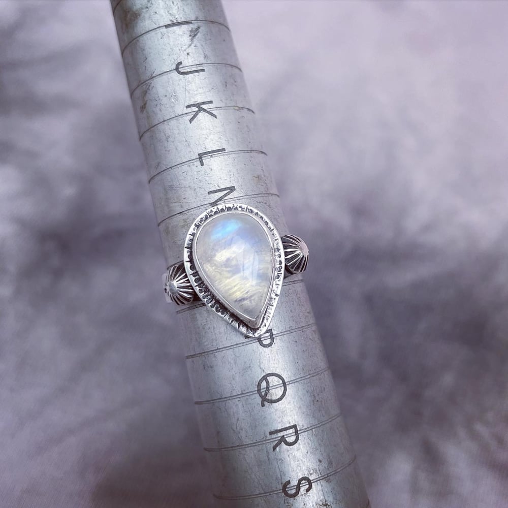 Handmade Sterling Silver Celestial Moonstone Ring p