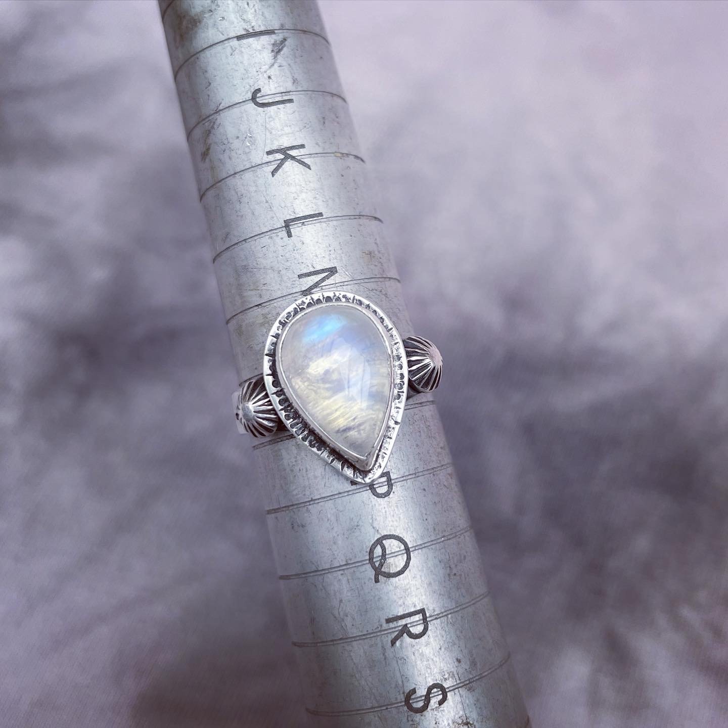 Image of Handmade Sterling Silver Celestial Moonstone Ring p