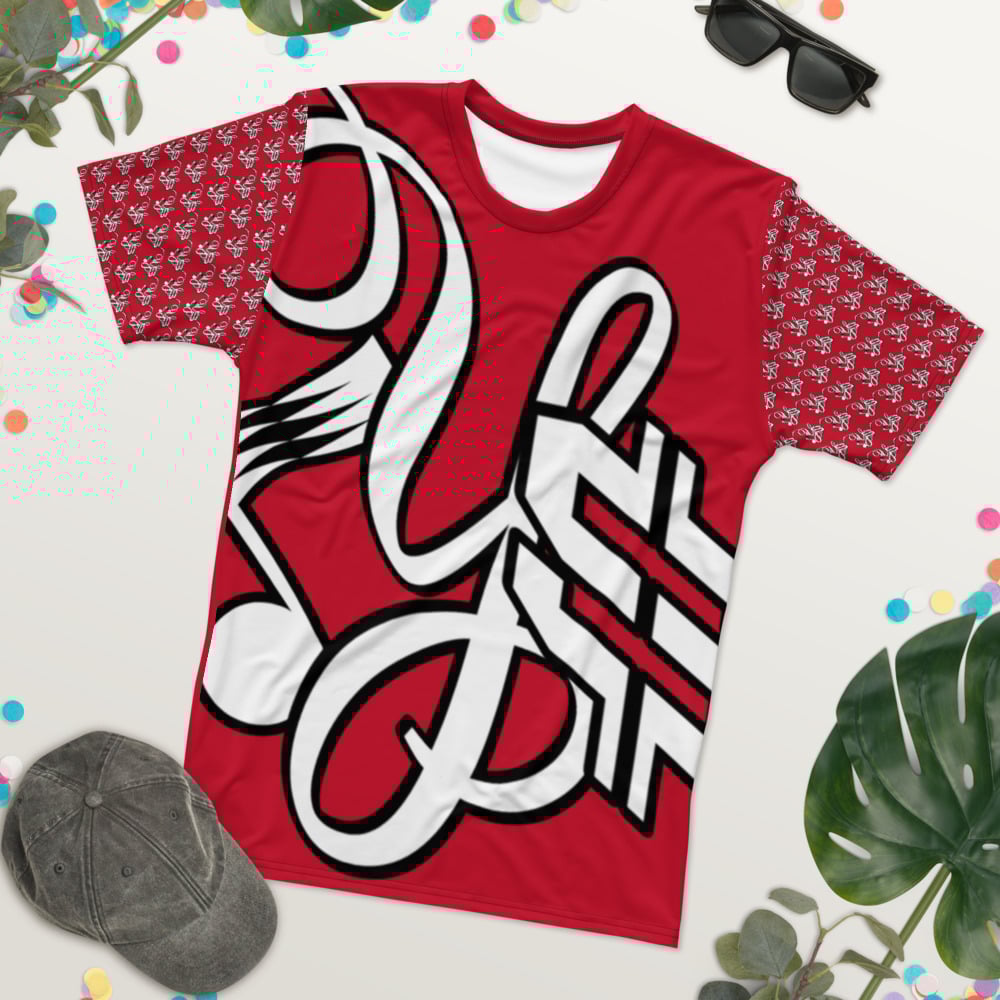 Image of YStress Exclusive Men's Red, White and Black T-shirt