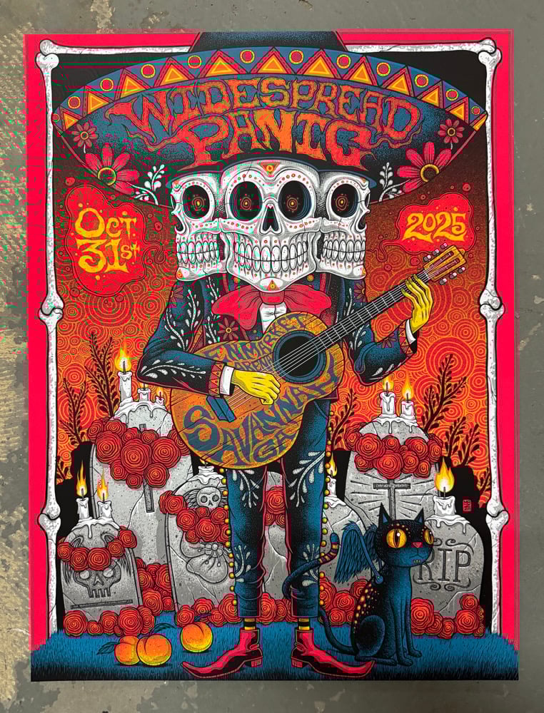 Image of Widespread Panic - Halloween Diptych 2025 Night 1 - Regular - Lava - Gold - Rainbow