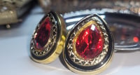 Image 3 of Ruby Red Tear Drop Earrings