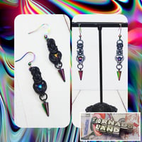 Image 1 of Rainbow Metallic Pendulum Earrings