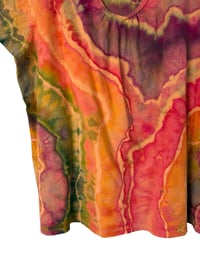 Image 7 of ♻️ UPCYCLED 2X PLUS V-Neck Tee in Tropical Geode Ice Dye