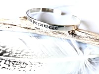 Image 2 of Handmade Sterling Silver - 'when it rains look for rainbows' Cuff Bracelet 925