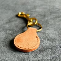 Image 1 of The Round Key Fob - Tan & Carrot