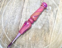 Image 2 of Ready To Ship Susan Bates G Streamline Pink Purple Marble Hook