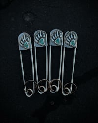 Image 1 of Bear Paw Inlay Safety Pin