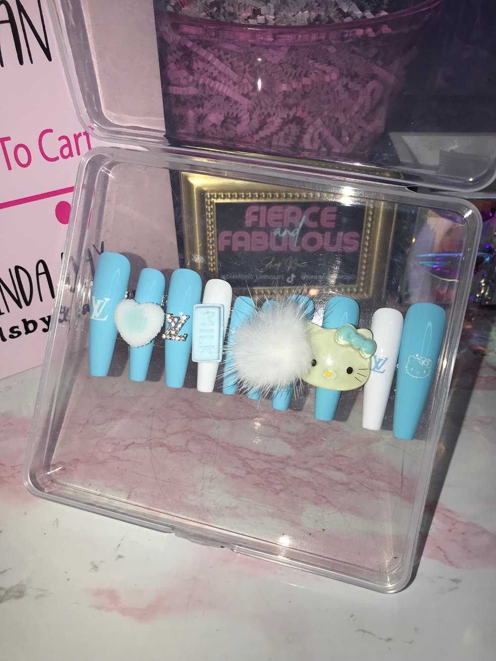 Image of Hello Kitty LV Kawaii XLong Nail Set 