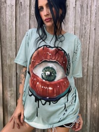 Image 2 of ‘LIP ECLIPSE’ HAND PAINTED T-SHIRT LARGE