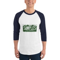 Image 1 of License Plate/ Unisex 3/4 sleeve raglan shirt- 6 COLORS AVAILABLE