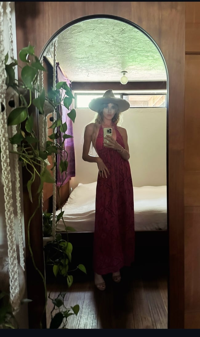 late 60s Indian block print gauze cotton halter maxi dress