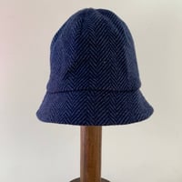 Image 2 of Gracie cloche indigo blue herringbone