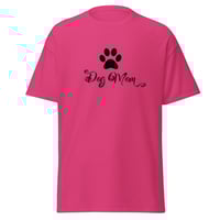 Image 5 of Unisex classic tee, Dog Mom T-Shirt | Paw Print Dog Lover Script Graphic Tee