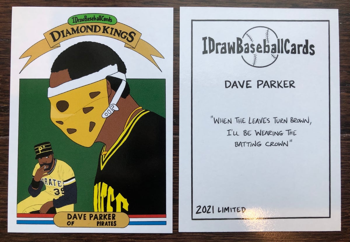 Dave Parker wearing a goalie mask on - Baseball In Pics