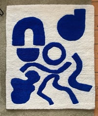 Image 2 of Cobalt Blue & Off White Medium Rug