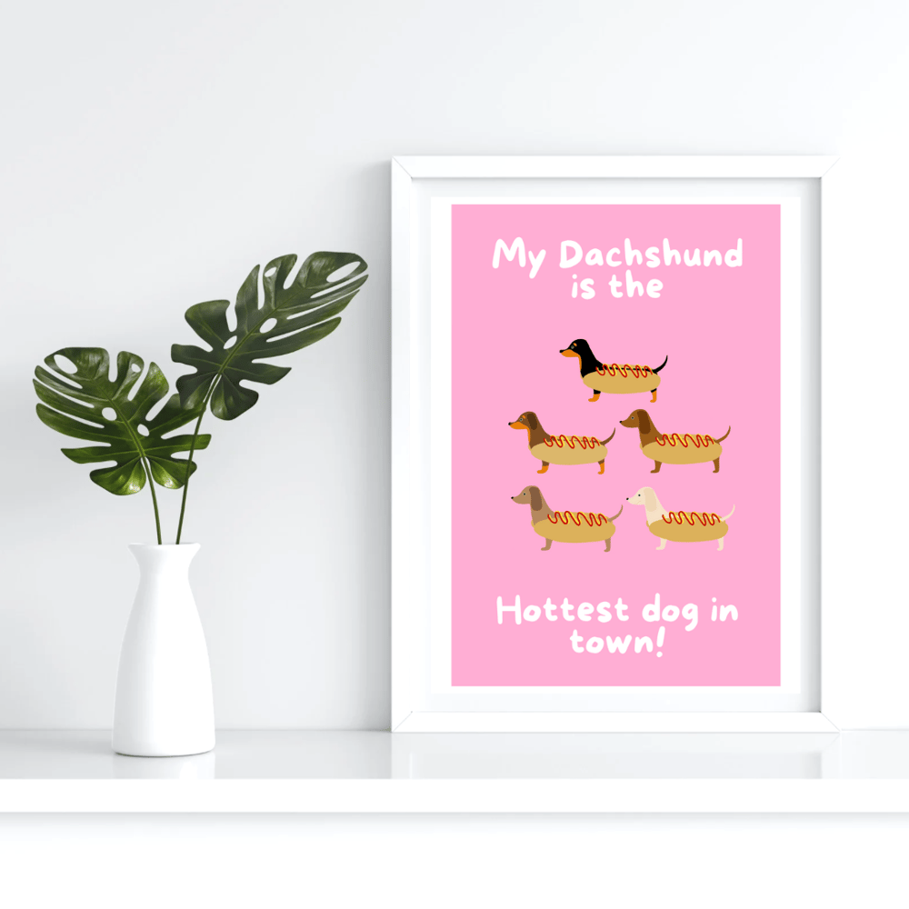 Image of Hot Dog Dachshund Colour Print