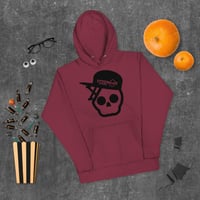 Image 4 of My Skull Is Black With A Hat Unisex Hoodie