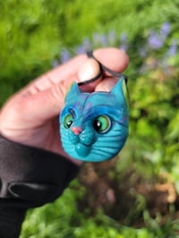 Image 5 of Aqua Green Kitty Face Pendant