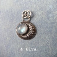 Image 2 of Maiden Moon Pendants - Handmade Sterling Silver Moon Pendants Set With Rainbow Moonstone