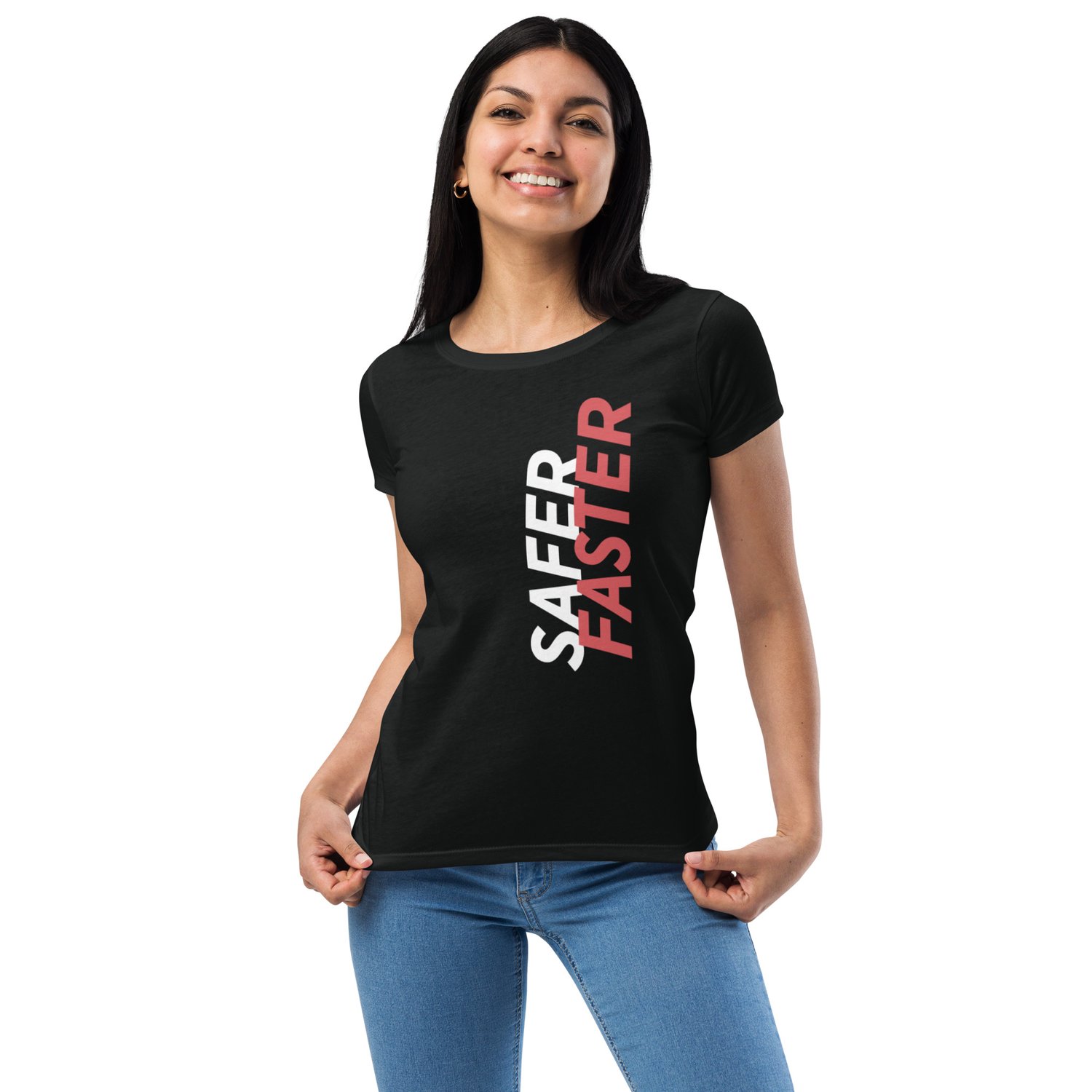 Image of Safer/Faster Ladies Fitted Tee