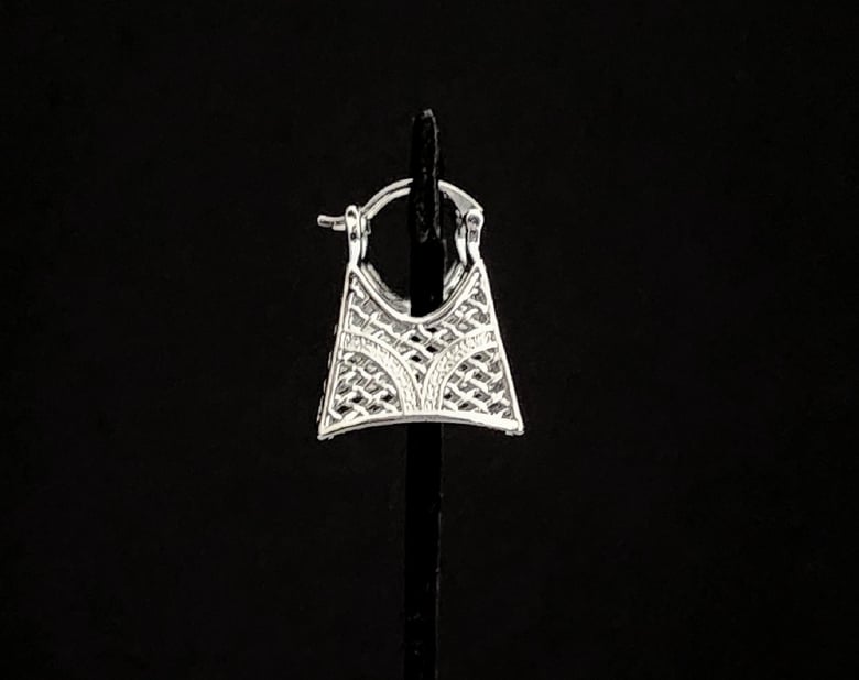 Image of Silver Fancy Purse Pierced Earrings 
