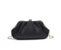 Image 2 of Black Straw Frame Clutch