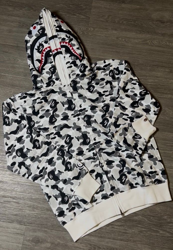 Image of BPE Black/White Doublee Hoodie (Full ZipUp)