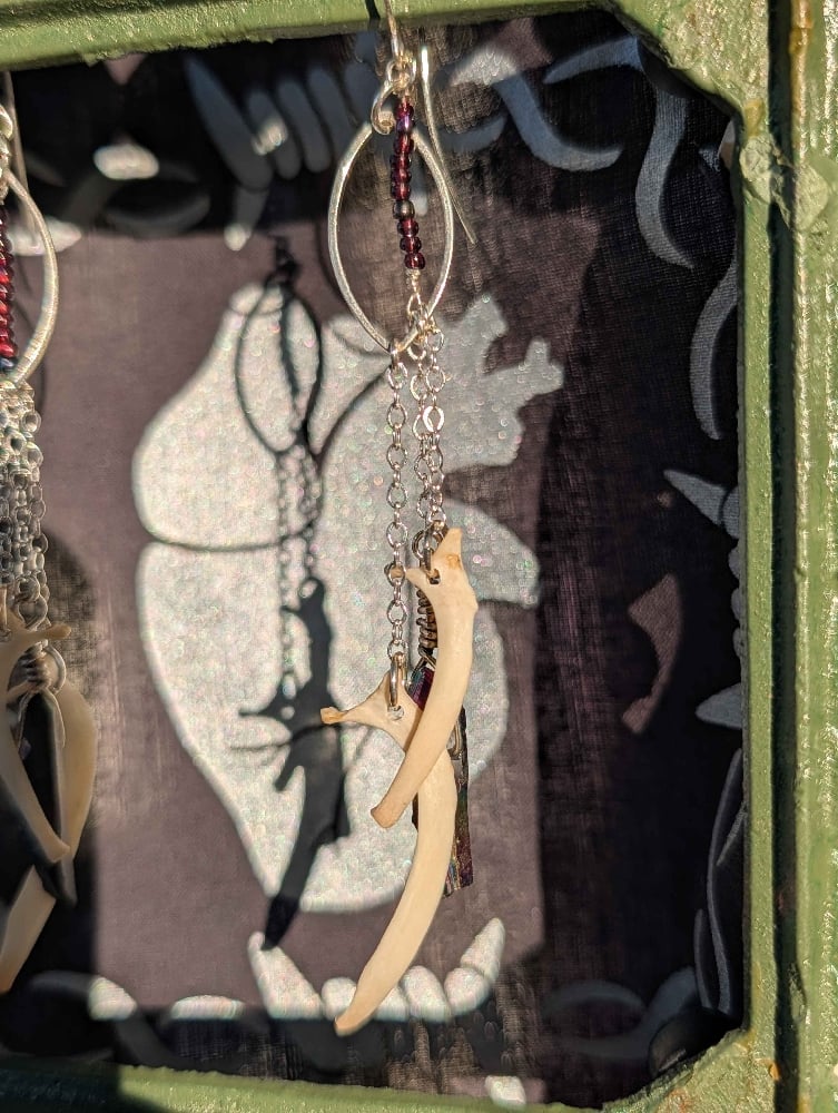 Image of rabbit rib earrings